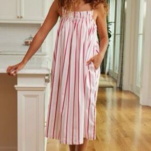 LAKE Poplin Ruffle Midi Nightgown, size M